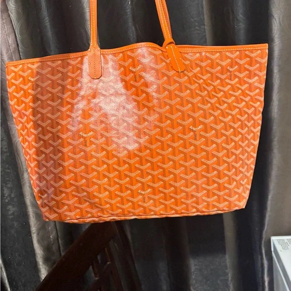 Goyard Orange Geometric Pattern Tote - Picture 3 of 4